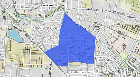 Bodenrichtwertkarte Greifswald Südliche Mühlenvorstadt